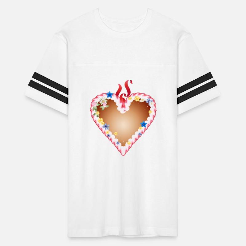 Gingerbread heart folk festival with icing and bow