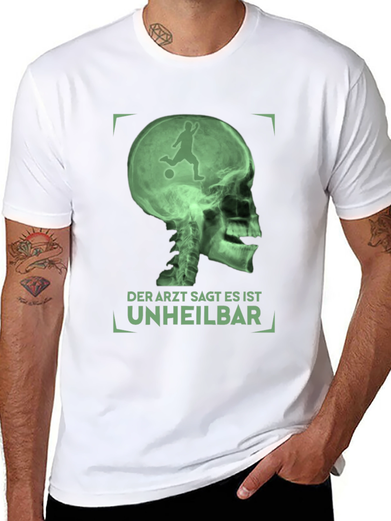 Funny Soccer X-Ray T-Shirt - Unheilbar Design