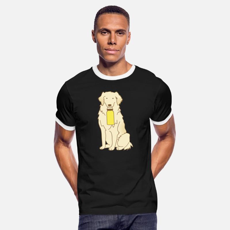 Golden Retriever Holding Water Bottle