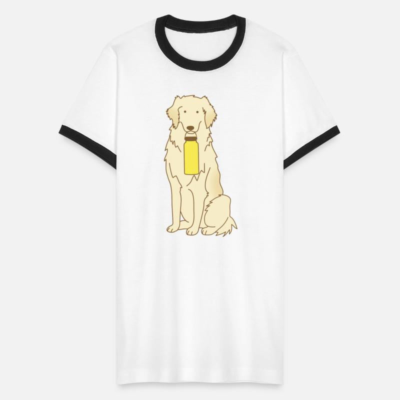Golden Retriever Holding Water Bottle