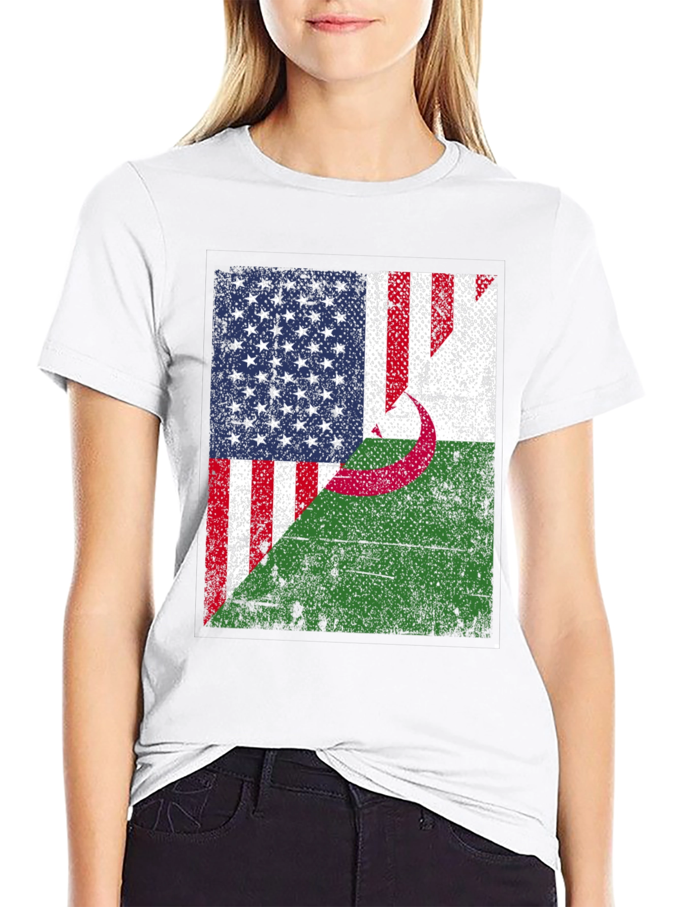 USA Algeria Flag T-Shirt Patriotic Pride