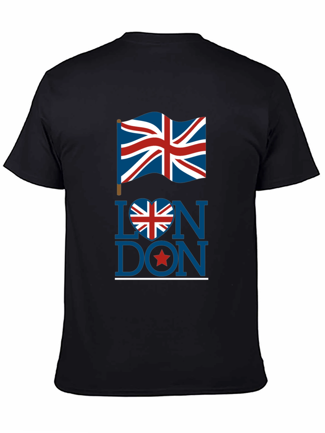 London UK Flag Graphic Tee - Stylish Black T-Shirt