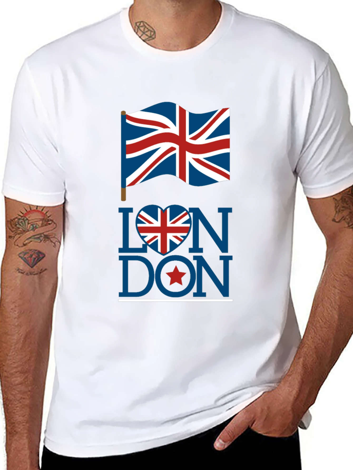London UK Flag Graphic Tee - Stylish Black T-Shirt