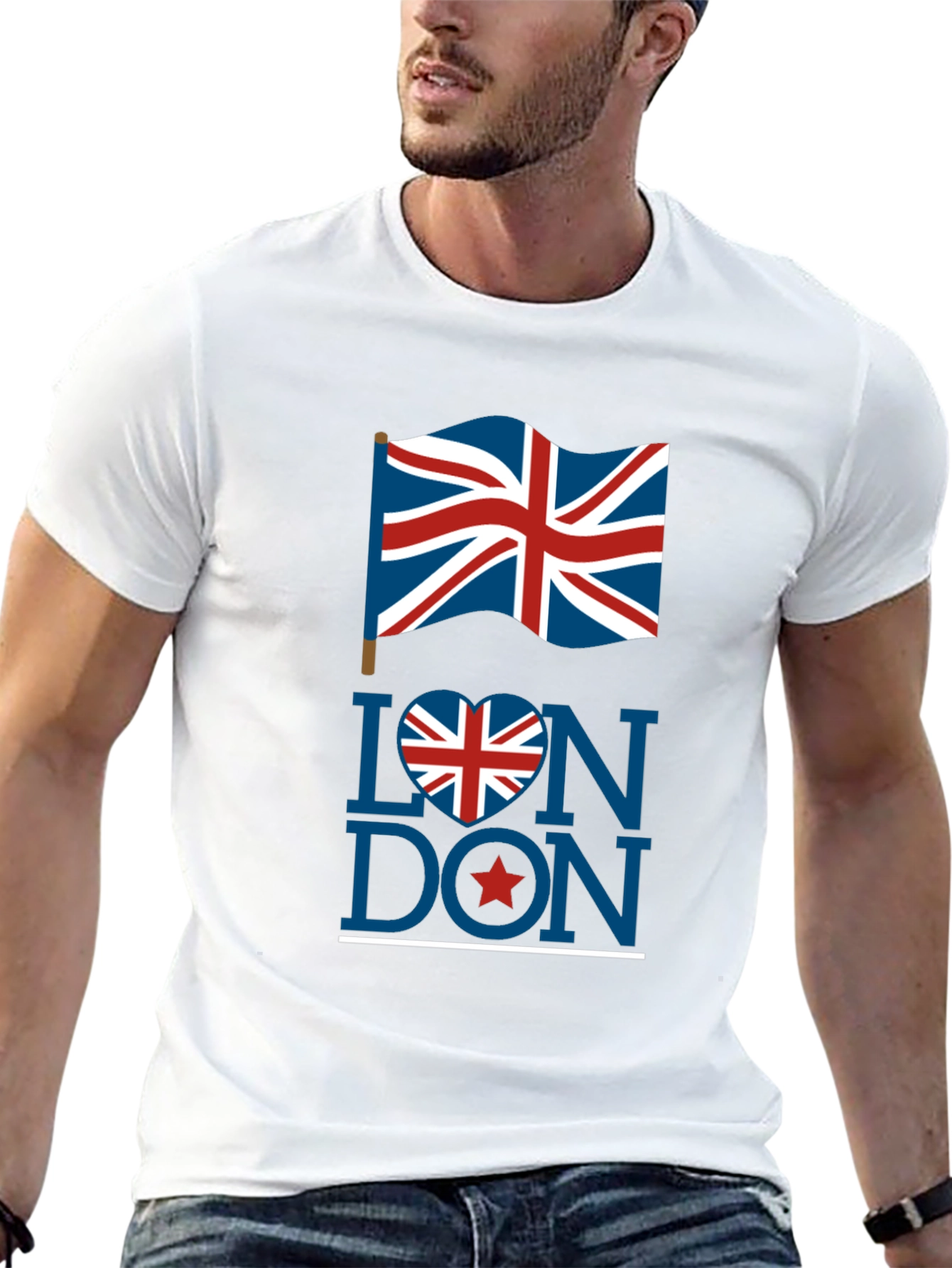 London UK Flag Graphic Tee - Stylish Black T-Shirt