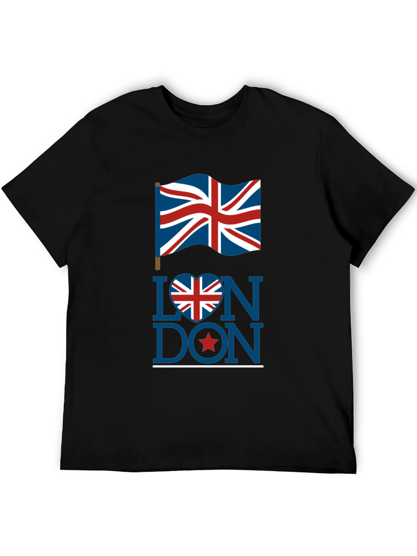 London UK Flag Graphic Tee - Stylish Black T-Shirt