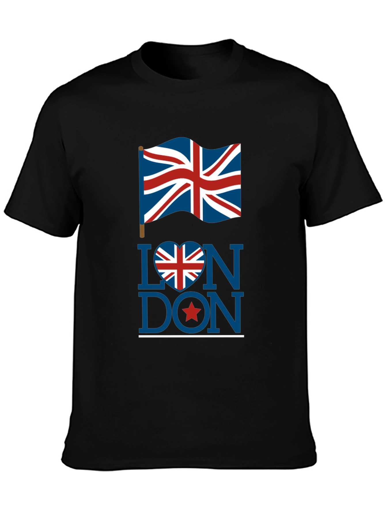 London UK Flag Graphic Tee - Stylish Black T-Shirt