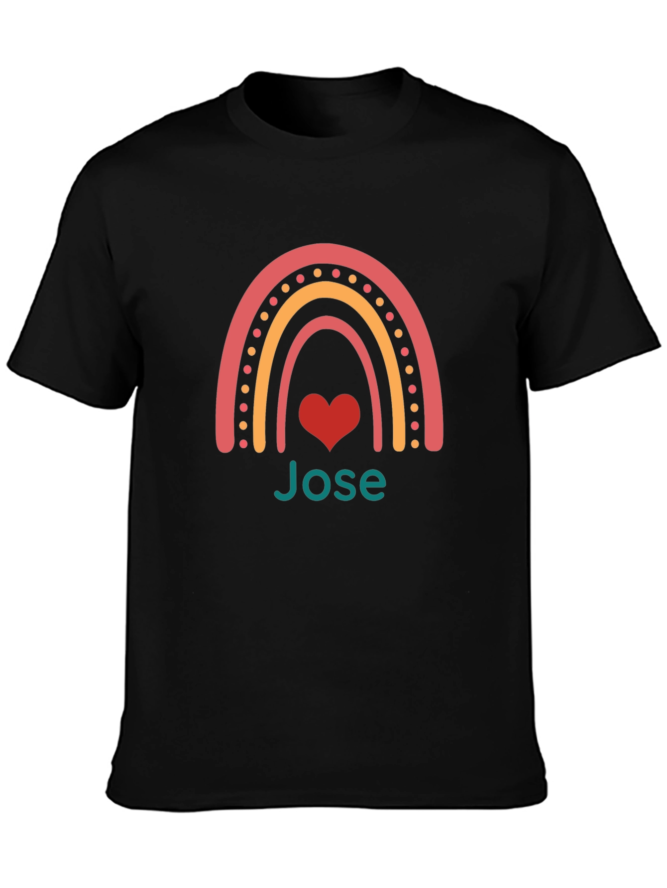 Personalized Rainbow Heart T-Shirt - Jose