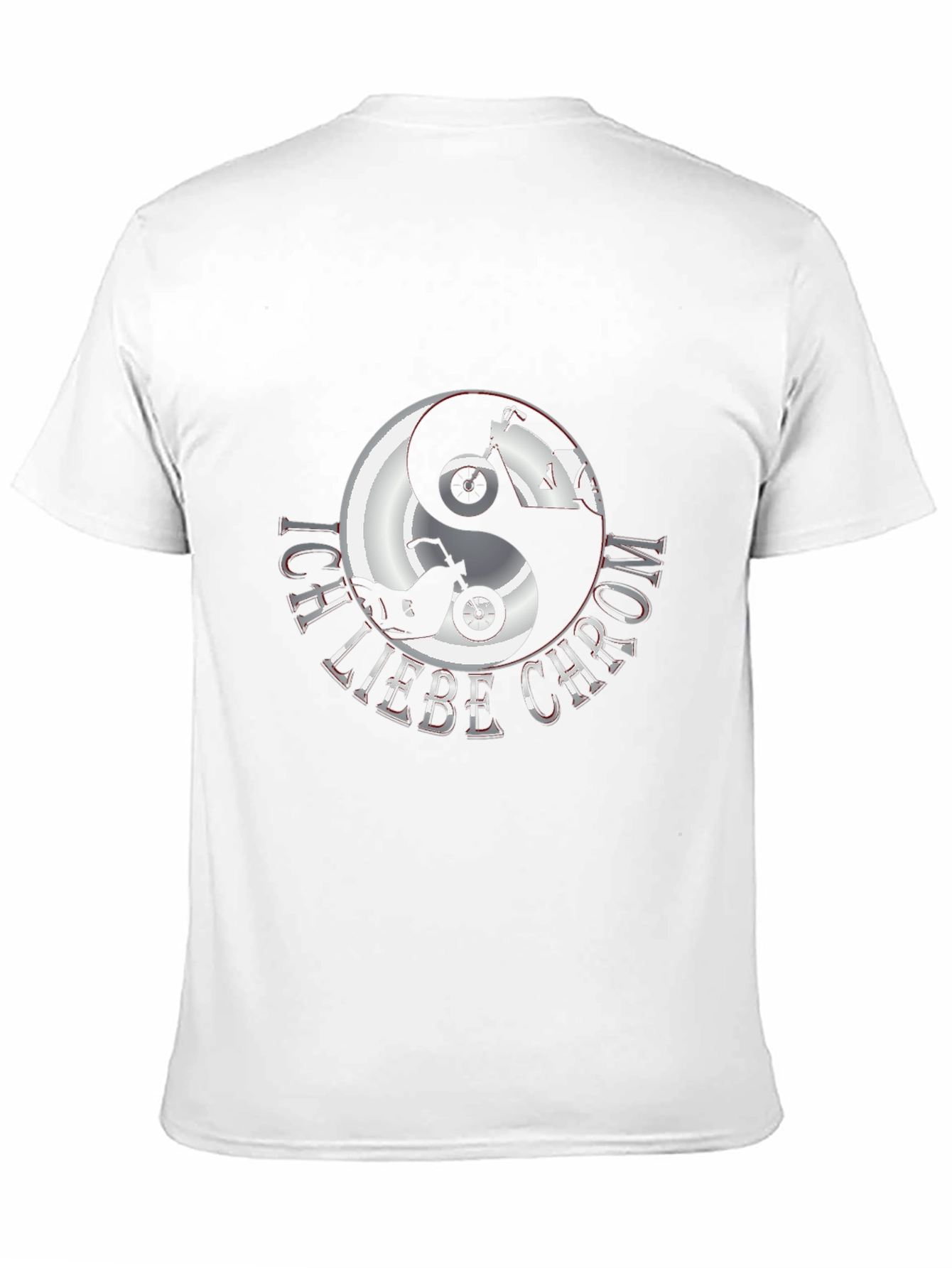 Ich Liebe Chrom Yin Yang Motorcycle T-Shirt
