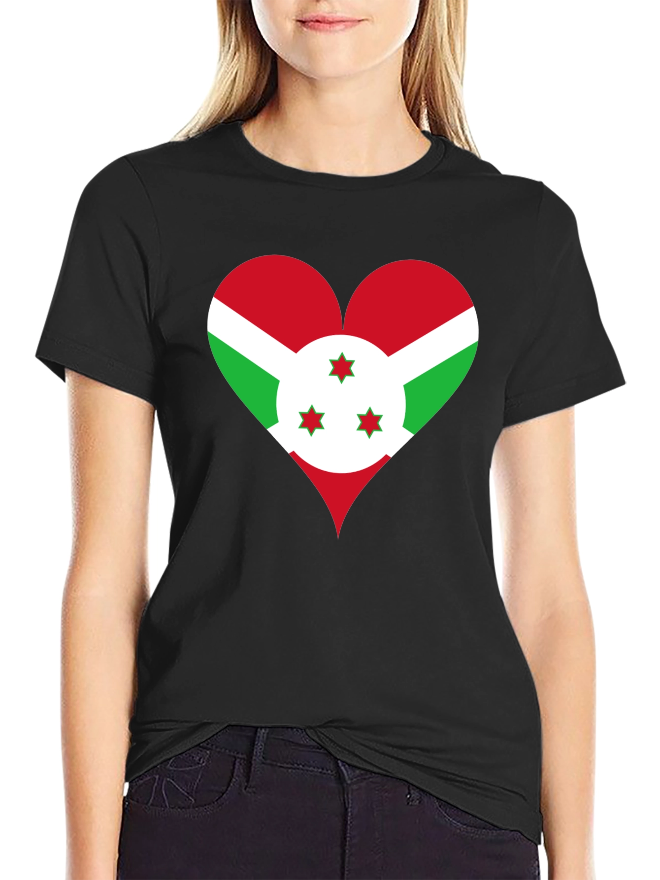 Burundi Flag Heart T-Shirt - Show Your Love!