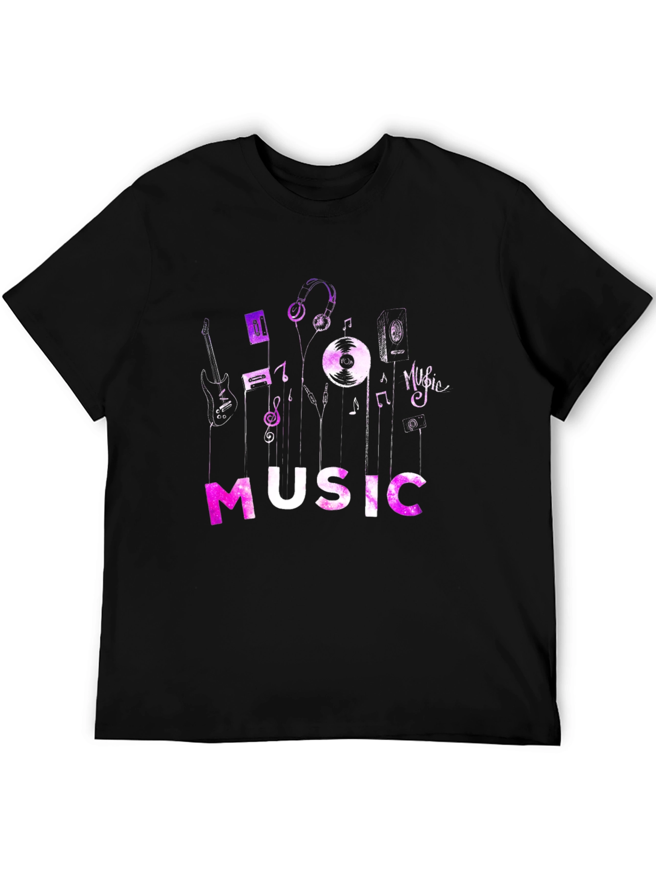 Music Lovers Graphic Tee - Black Cotton