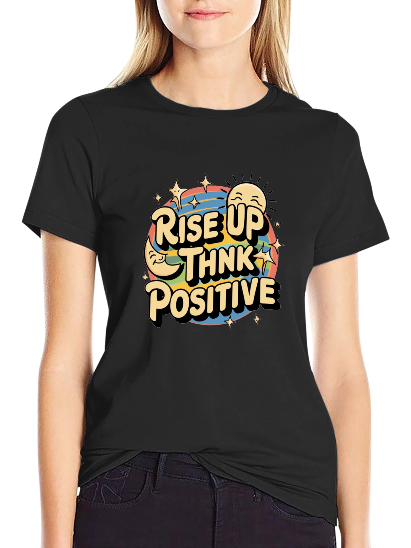 Rise Up Think Positive Graphic T-Shirt