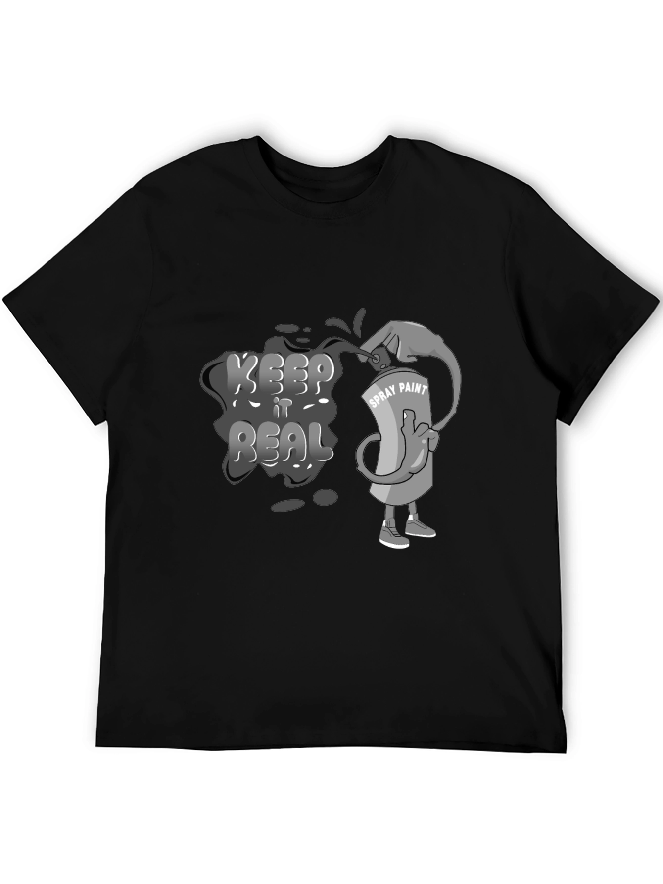 Keep it Real Spray Paint Graphic T-Shirt
