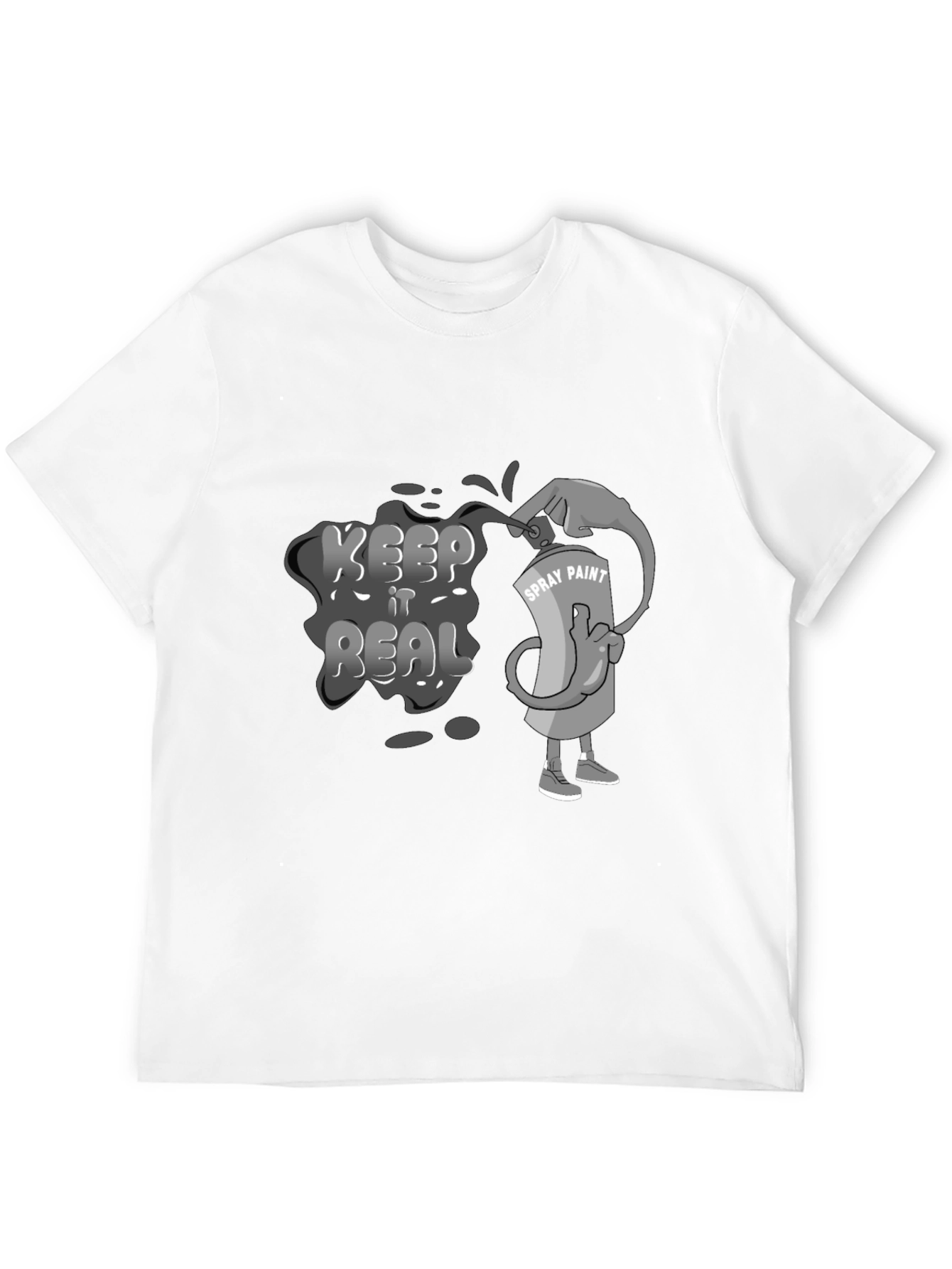 Keep it Real Spray Paint Graphic T-Shirt