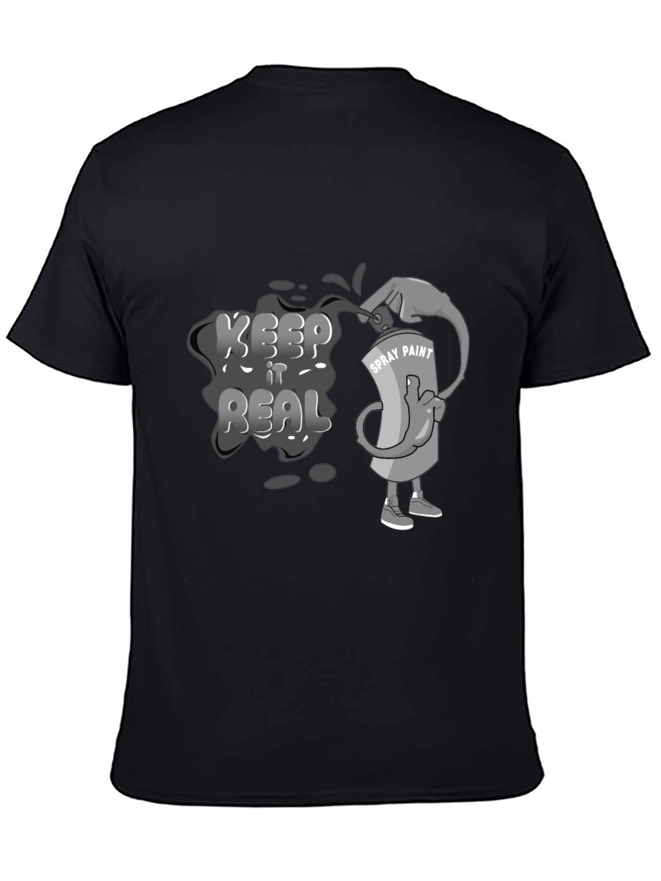 Keep it Real Spray Paint Graphic T-Shirt