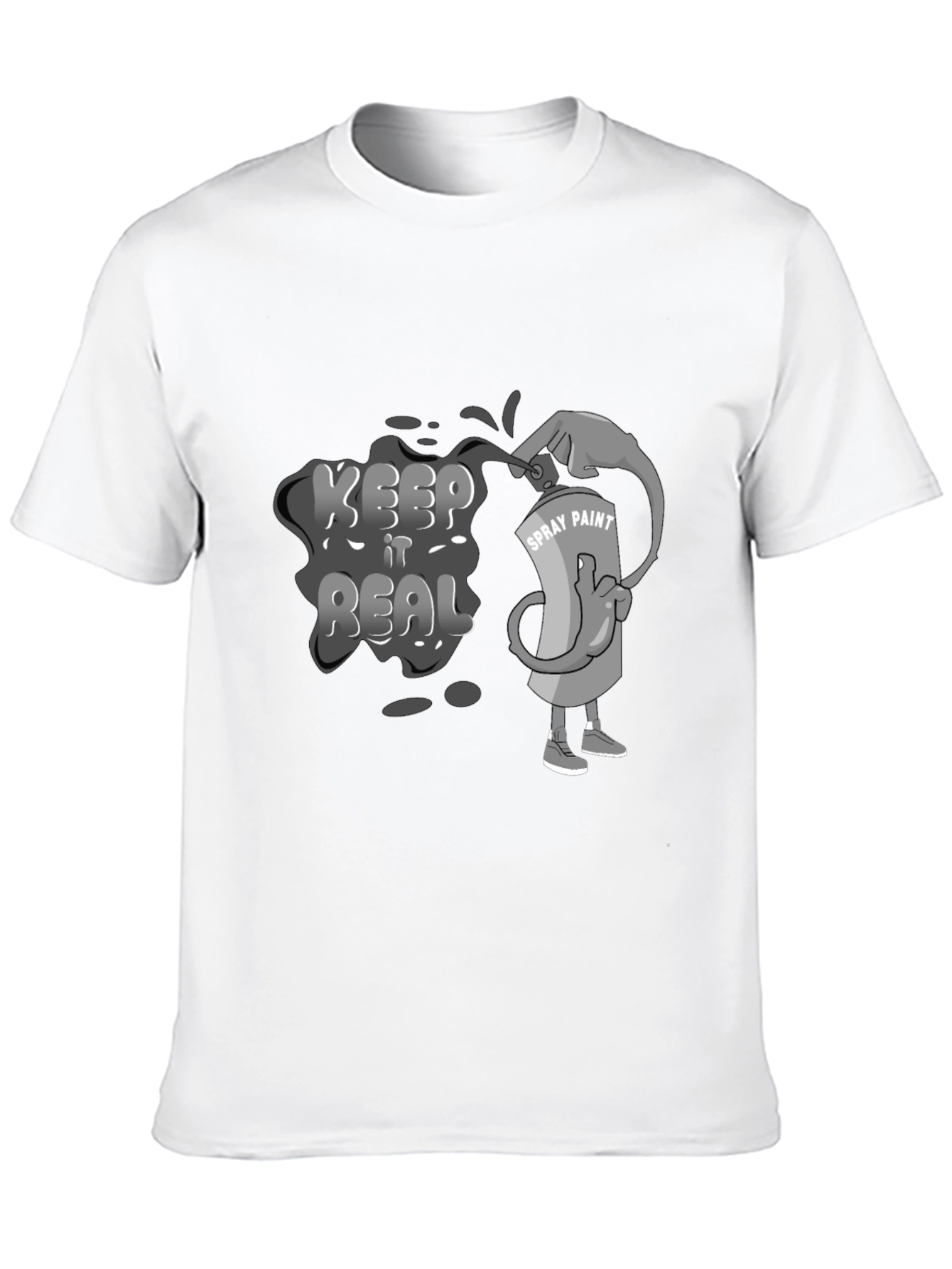 Keep it Real Spray Paint Graphic T-Shirt