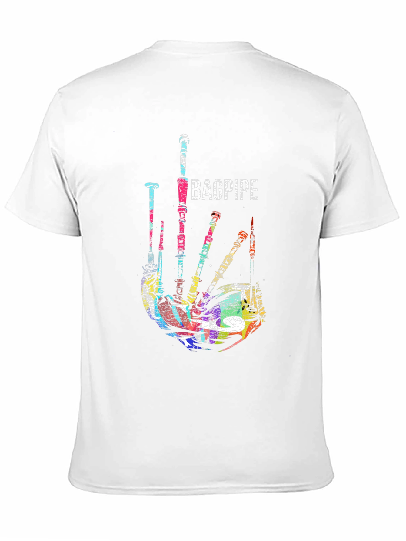 Bagpipe Graphic Black T-Shirt Unique Music Tee