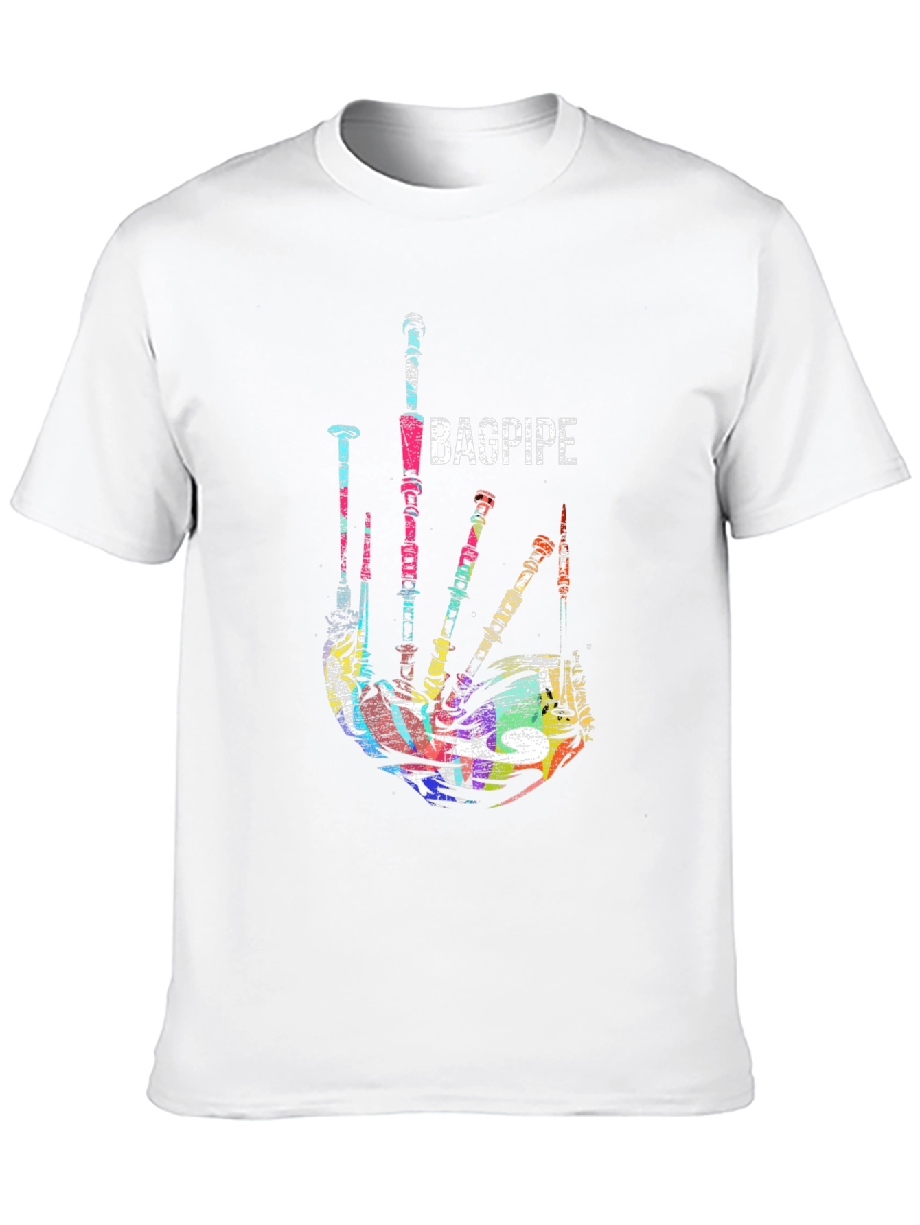 Bagpipe Graphic Black T-Shirt Unique Music Tee