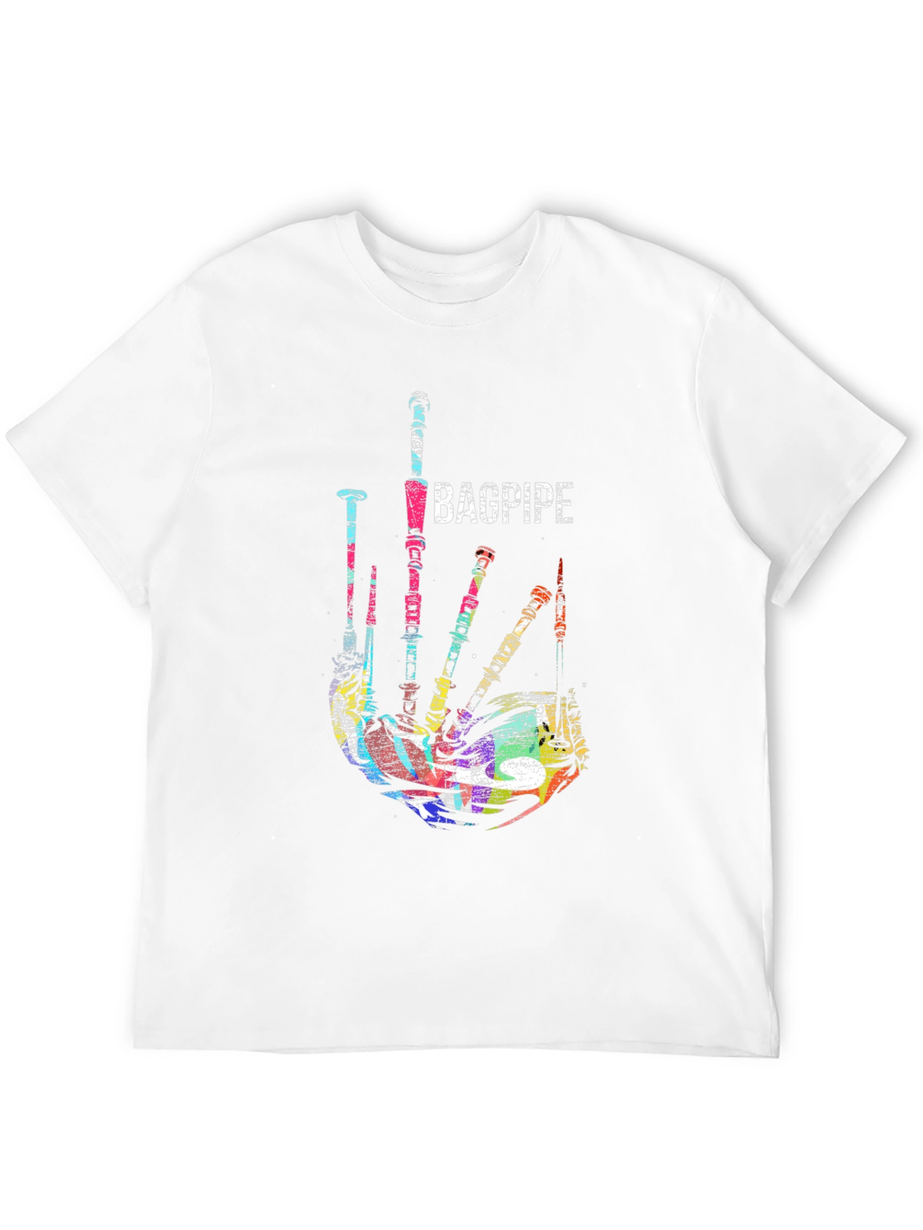 Bagpipe Graphic Black T-Shirt Unique Music Tee