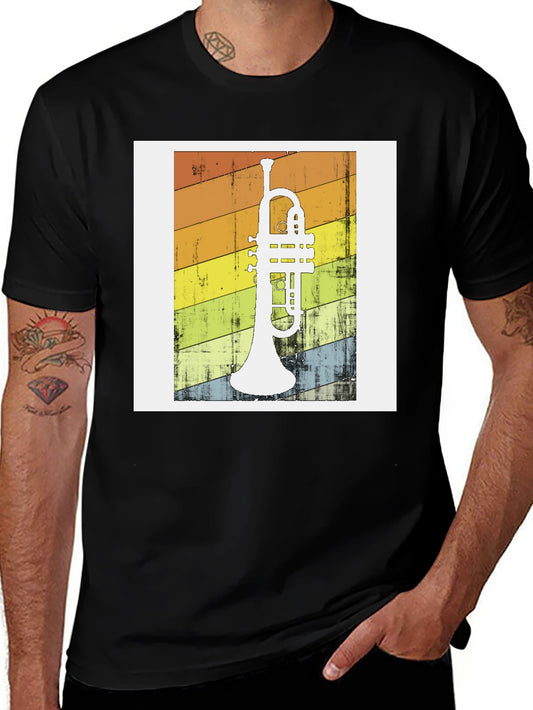 Vintage Trumpet Graphic Tee - Retro Musical Design