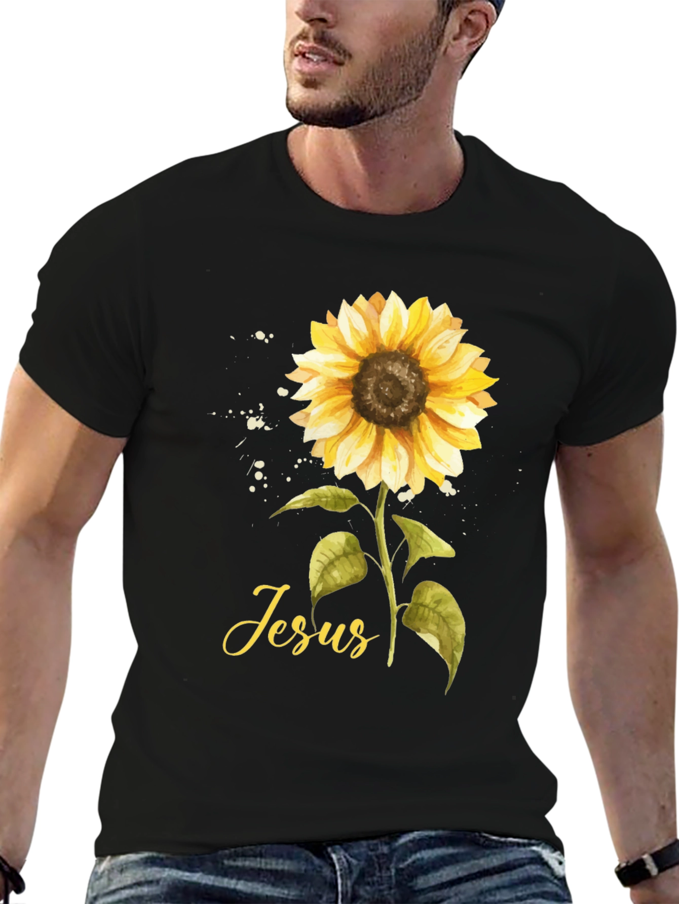 Sunflower Jesus T-Shirt - Faith Inspired Design
