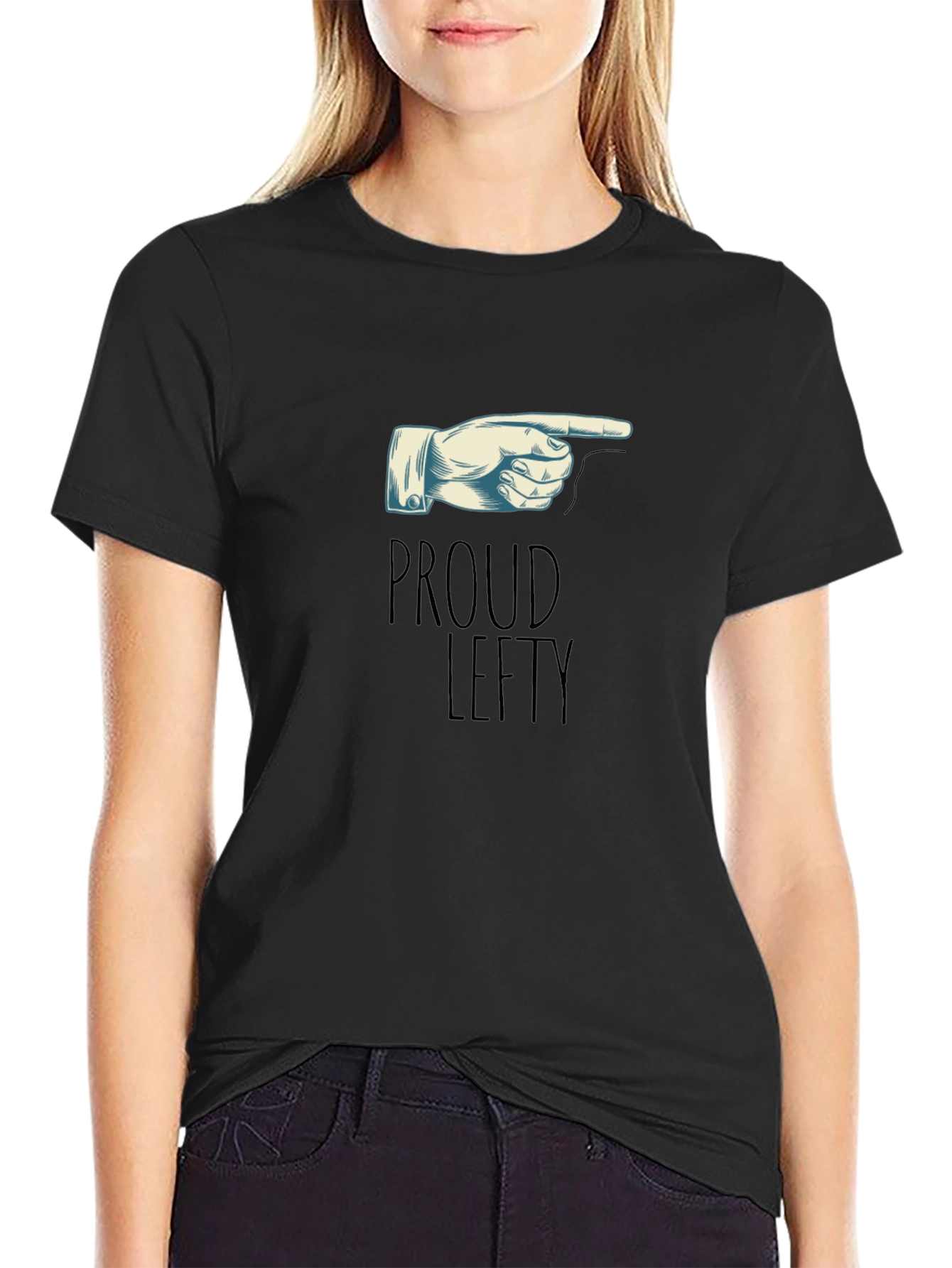 Proud Lefty T-Shirt - Pointing Hand Graphic Tee