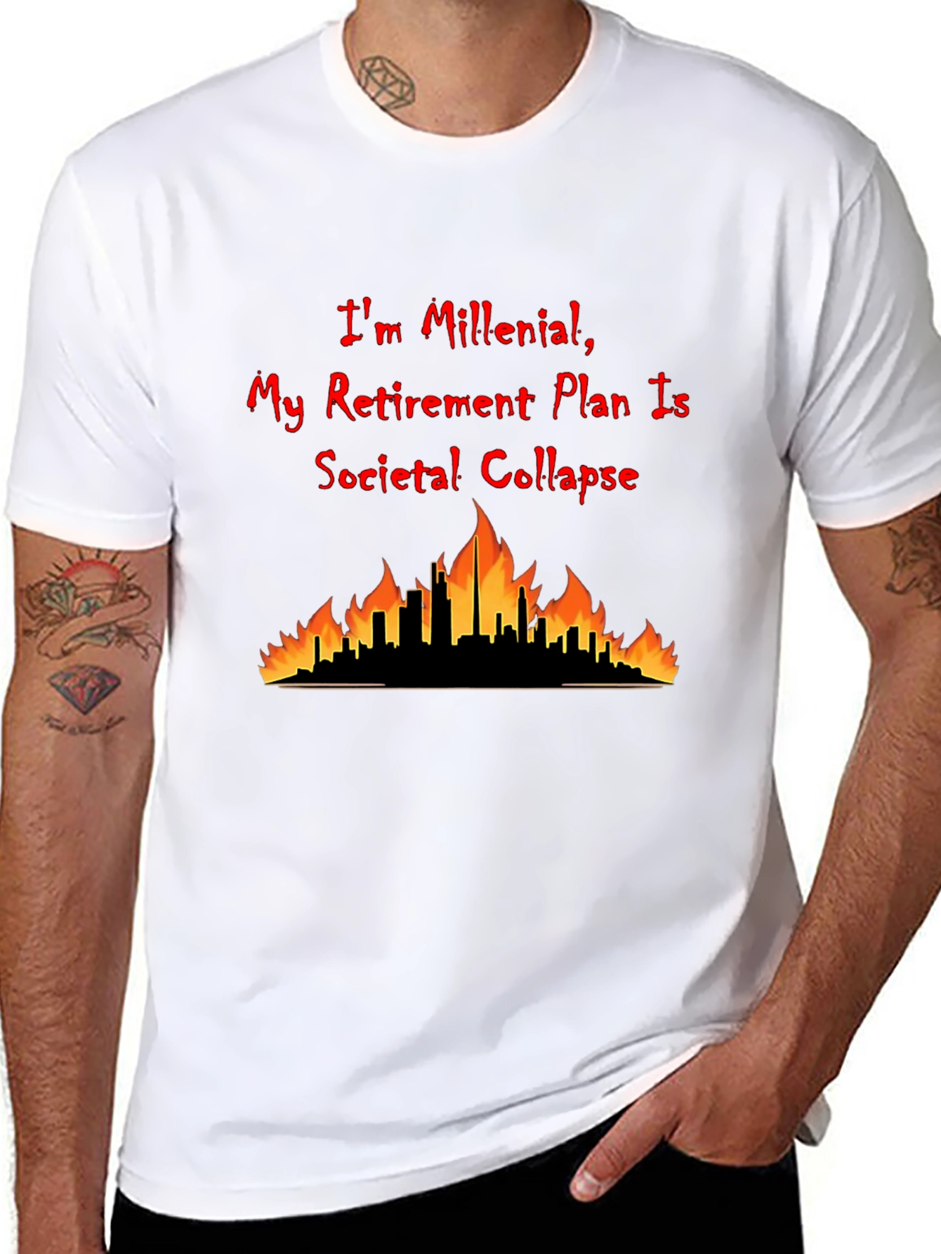 Millennial Societal Collapse Retirement Plan T-Shirt