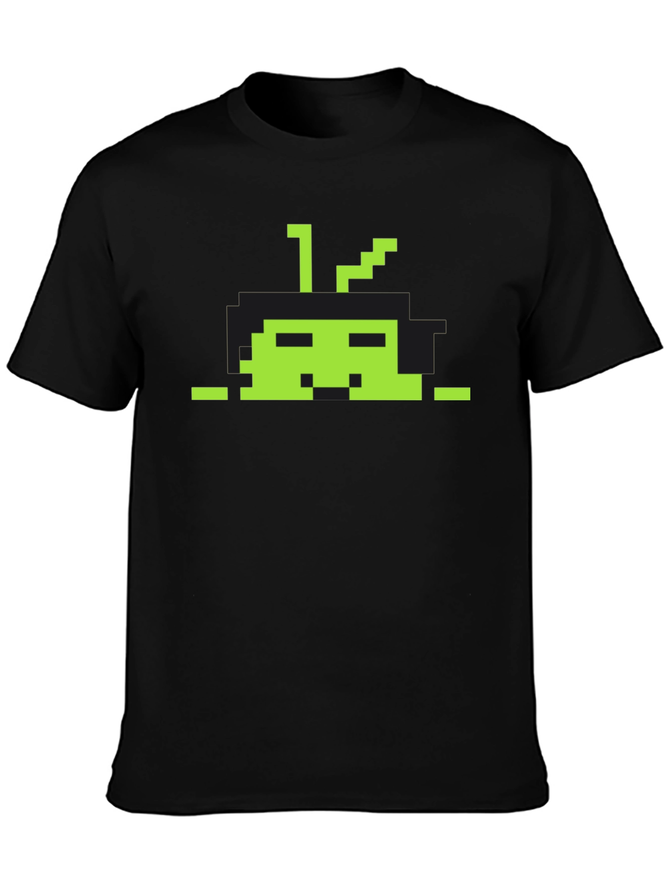 Retro Pixel Alien Black T-Shirt