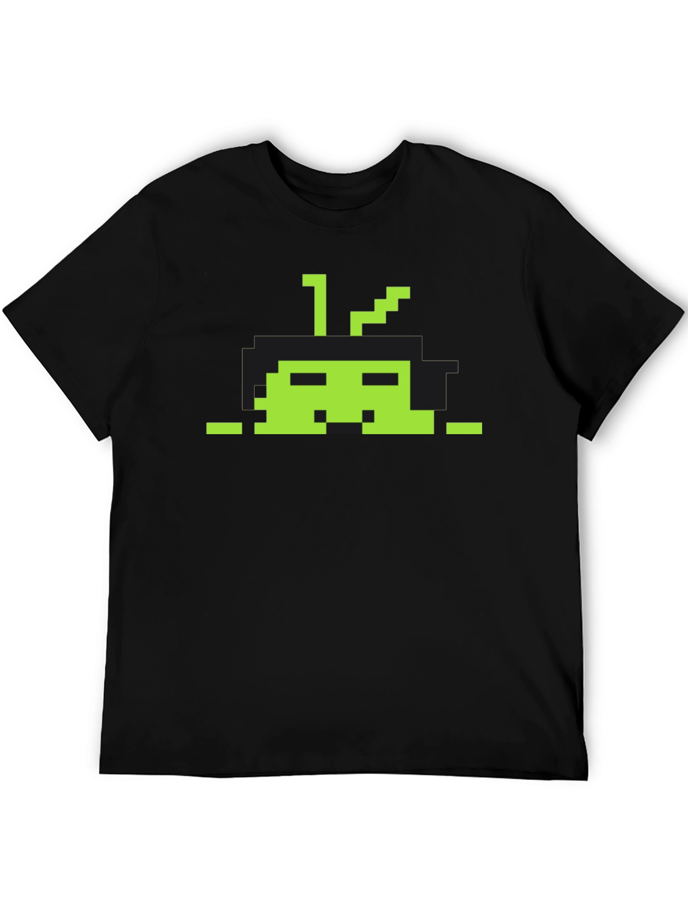 Retro Pixel Alien Black T-Shirt
