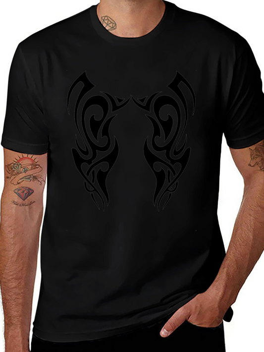 Black Tribal Tattoo Graphic Tee - Mens Fashion