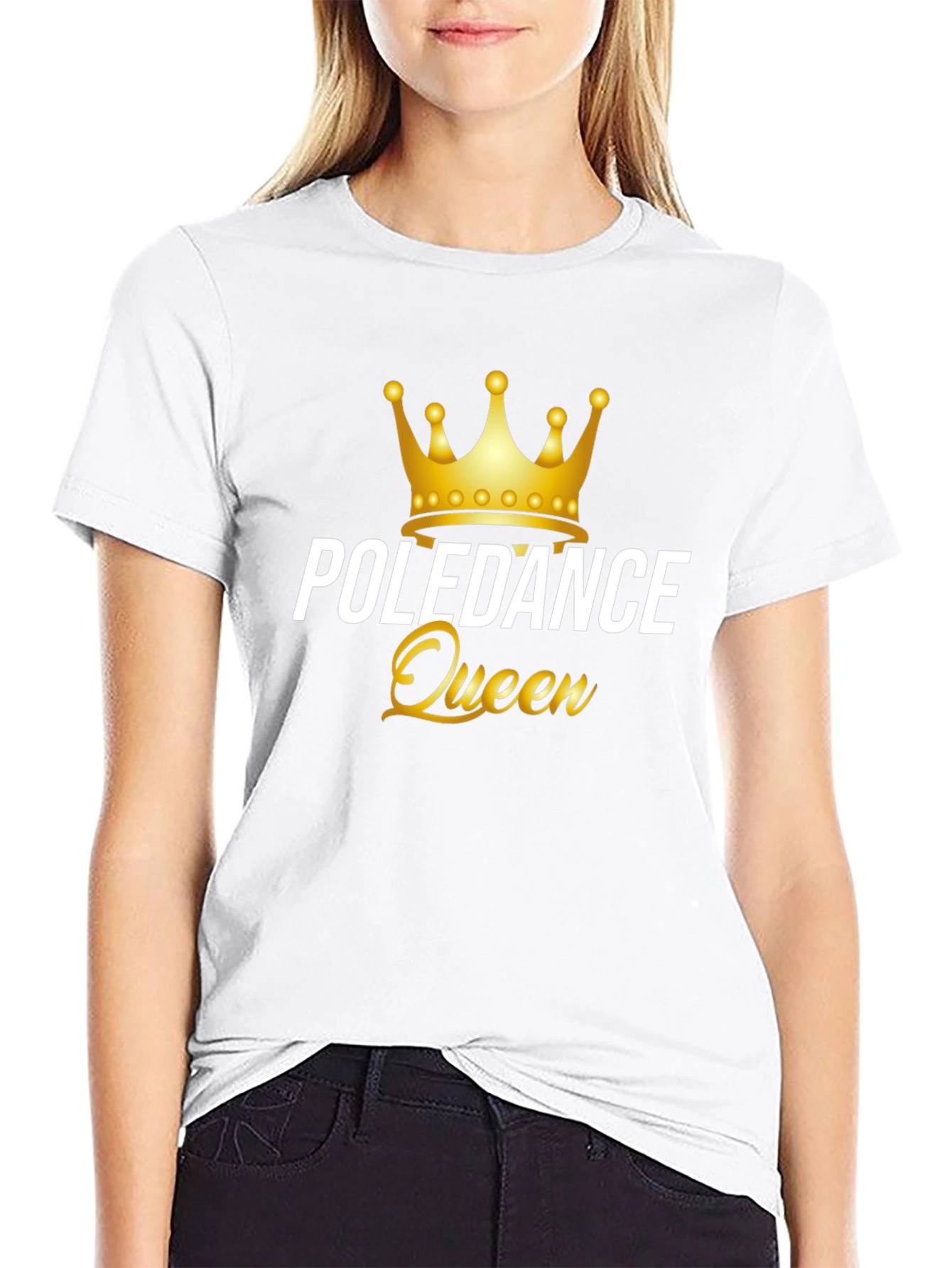 Poledance Queen Graphic Tee - Black Cotton T-Shirt