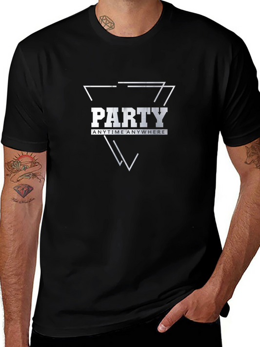 Party Anytime Anywhere Black Graphic Tee
