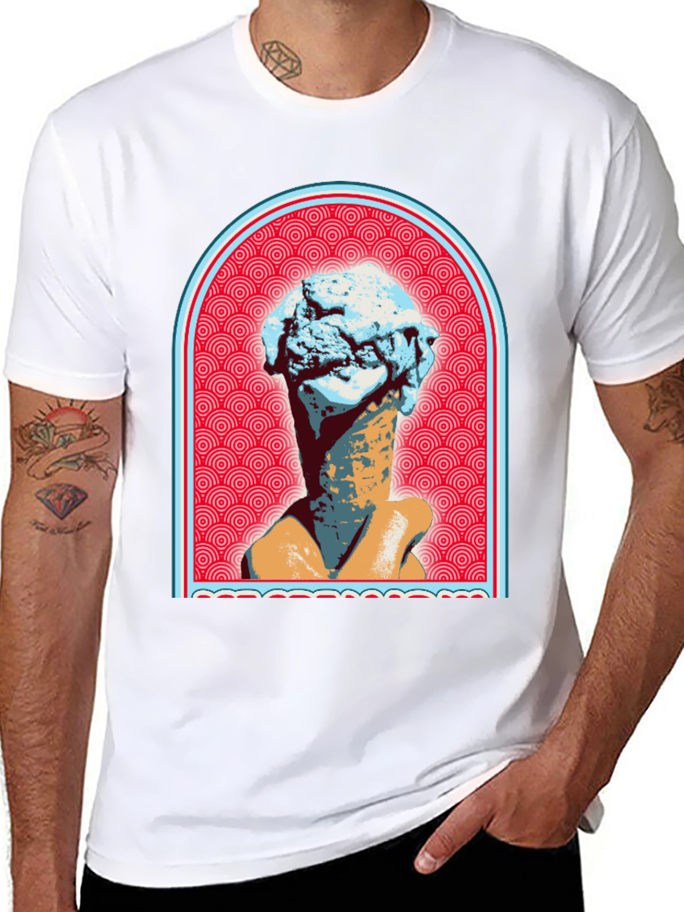 Ice Cream Cone Head T-Shirt - Unique Graphic Tee