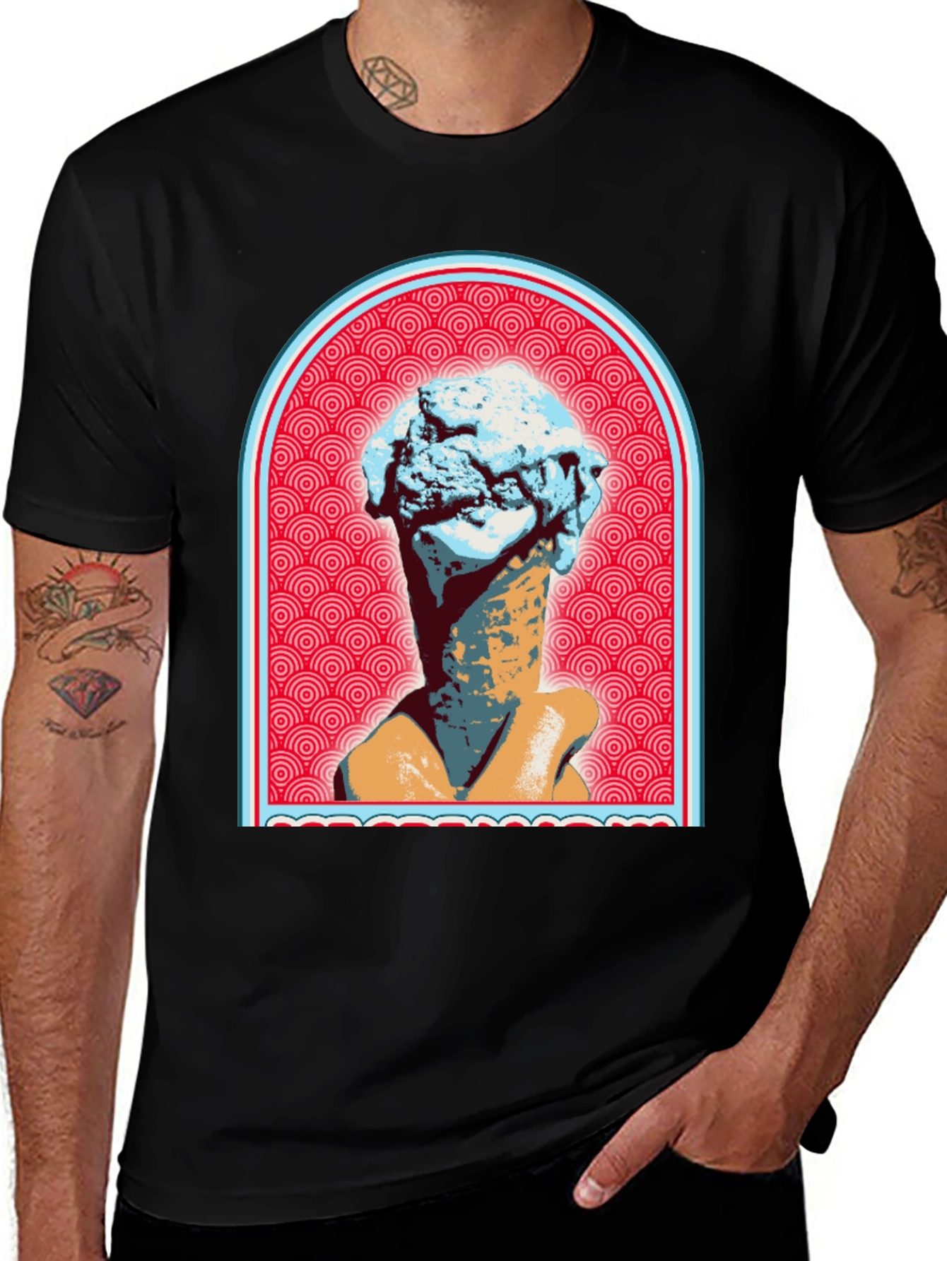 Ice Cream Cone Head T-Shirt - Unique Graphic Tee