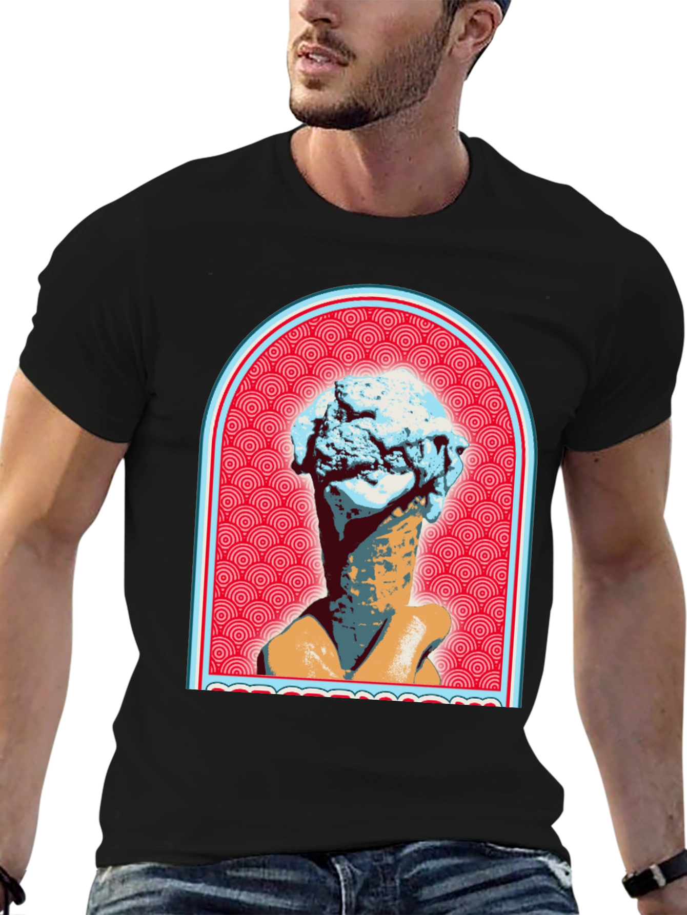 Ice Cream Cone Head T-Shirt - Unique Graphic Tee