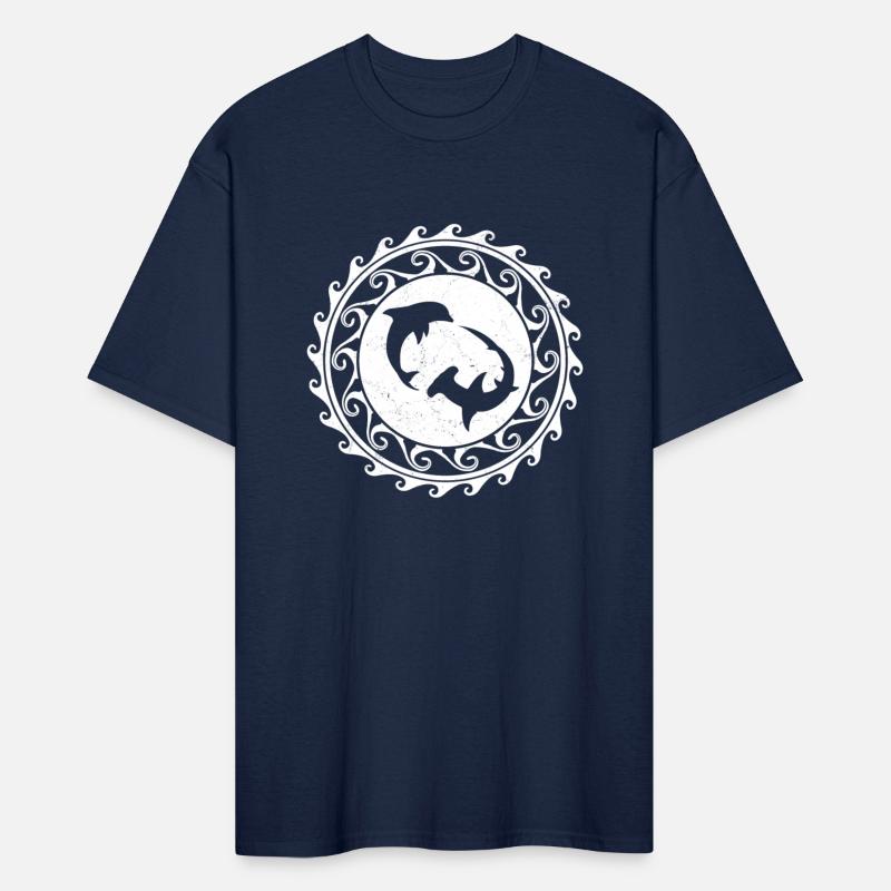 Hammerhead Shark and Dolphin