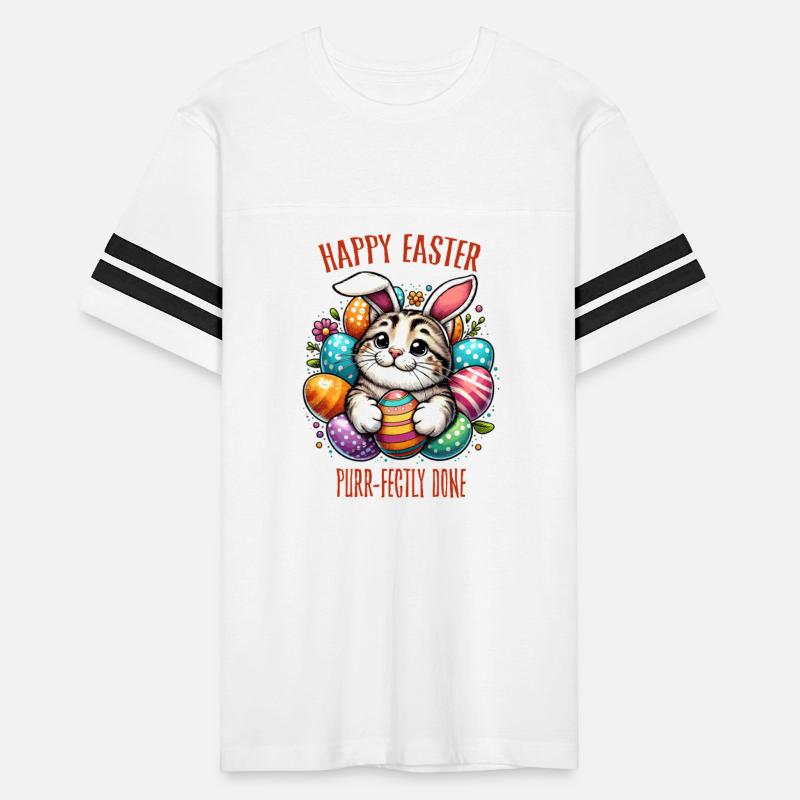 Happy Easter - Bunny Cat with Eggs