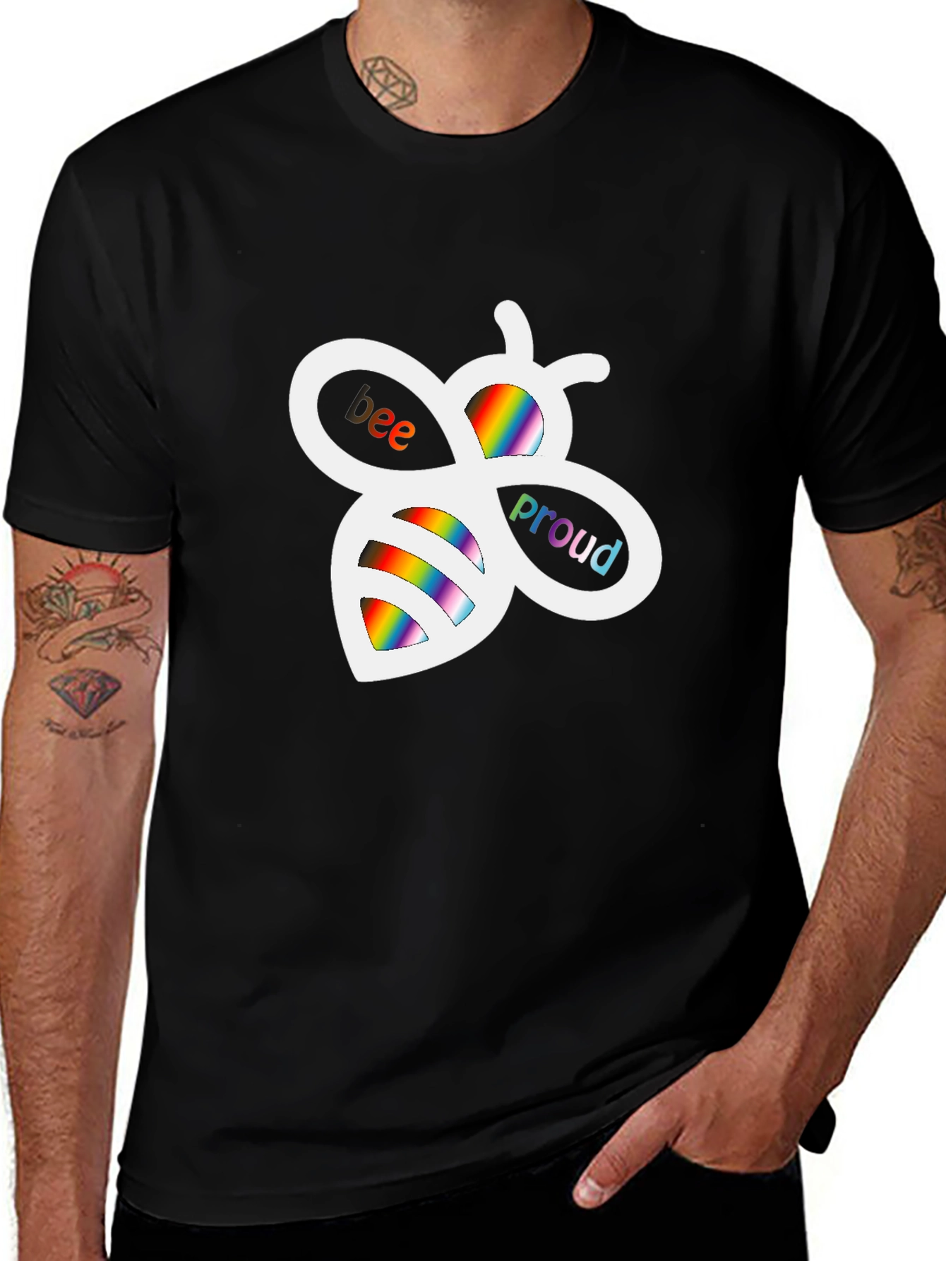 Bee Proud Rainbow Graphic T-Shirt