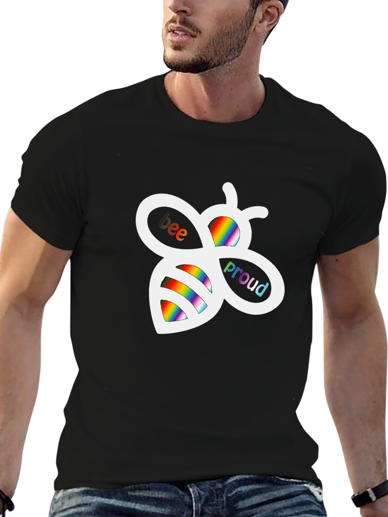 Bee Proud Rainbow Graphic T-Shirt