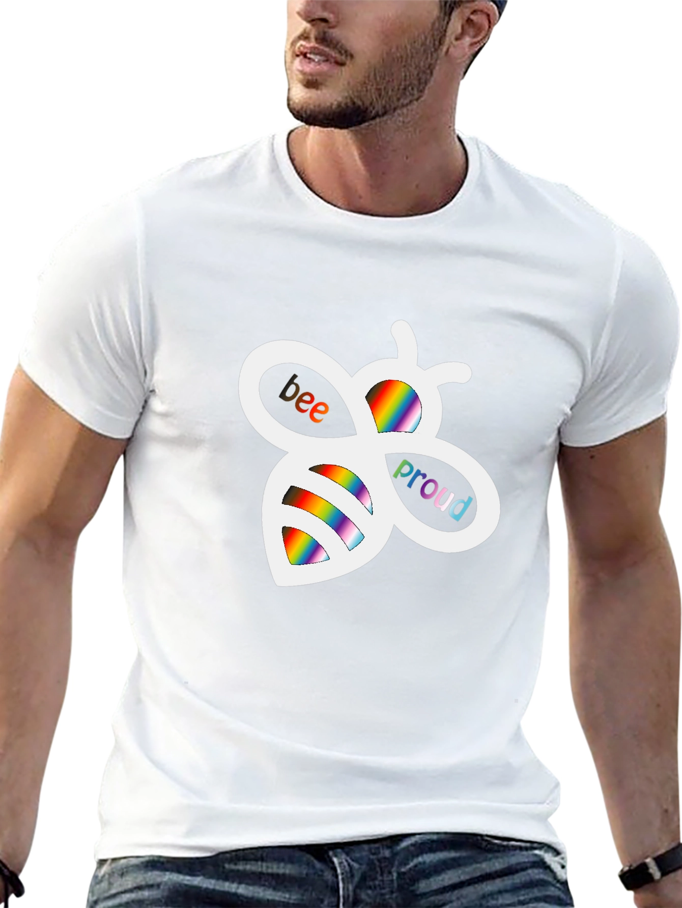 Bee Proud Rainbow Graphic T-Shirt