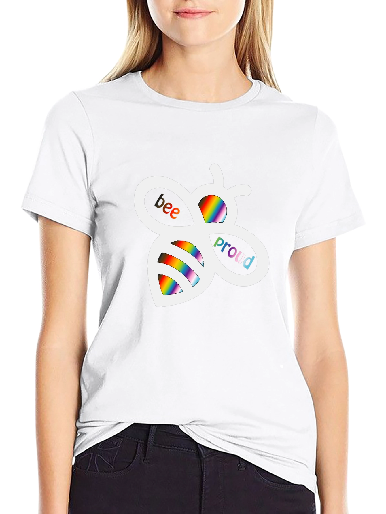 Bee Proud Rainbow Graphic T-Shirt