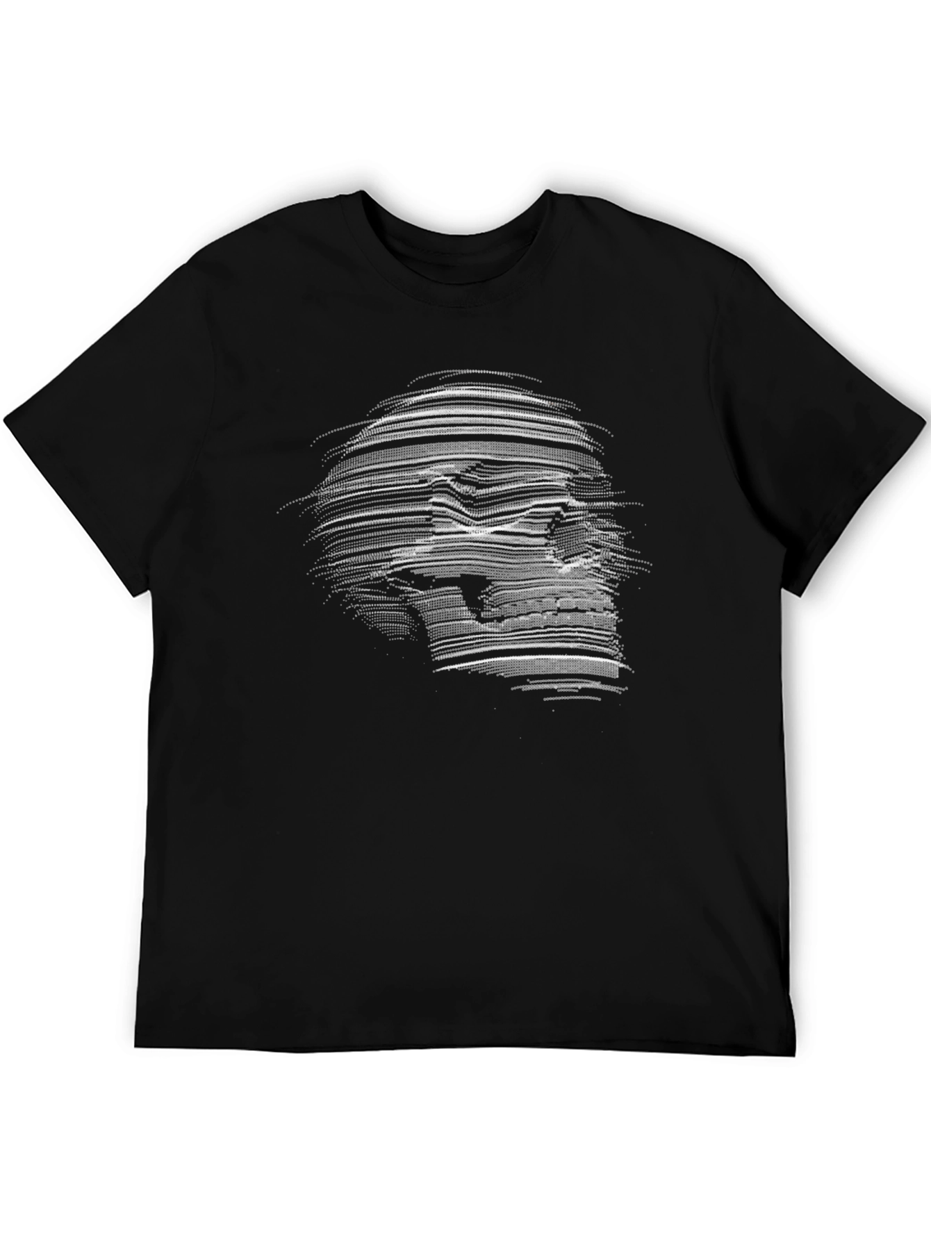 Skull Line Art Graphic T-Shirt - Edgy Style