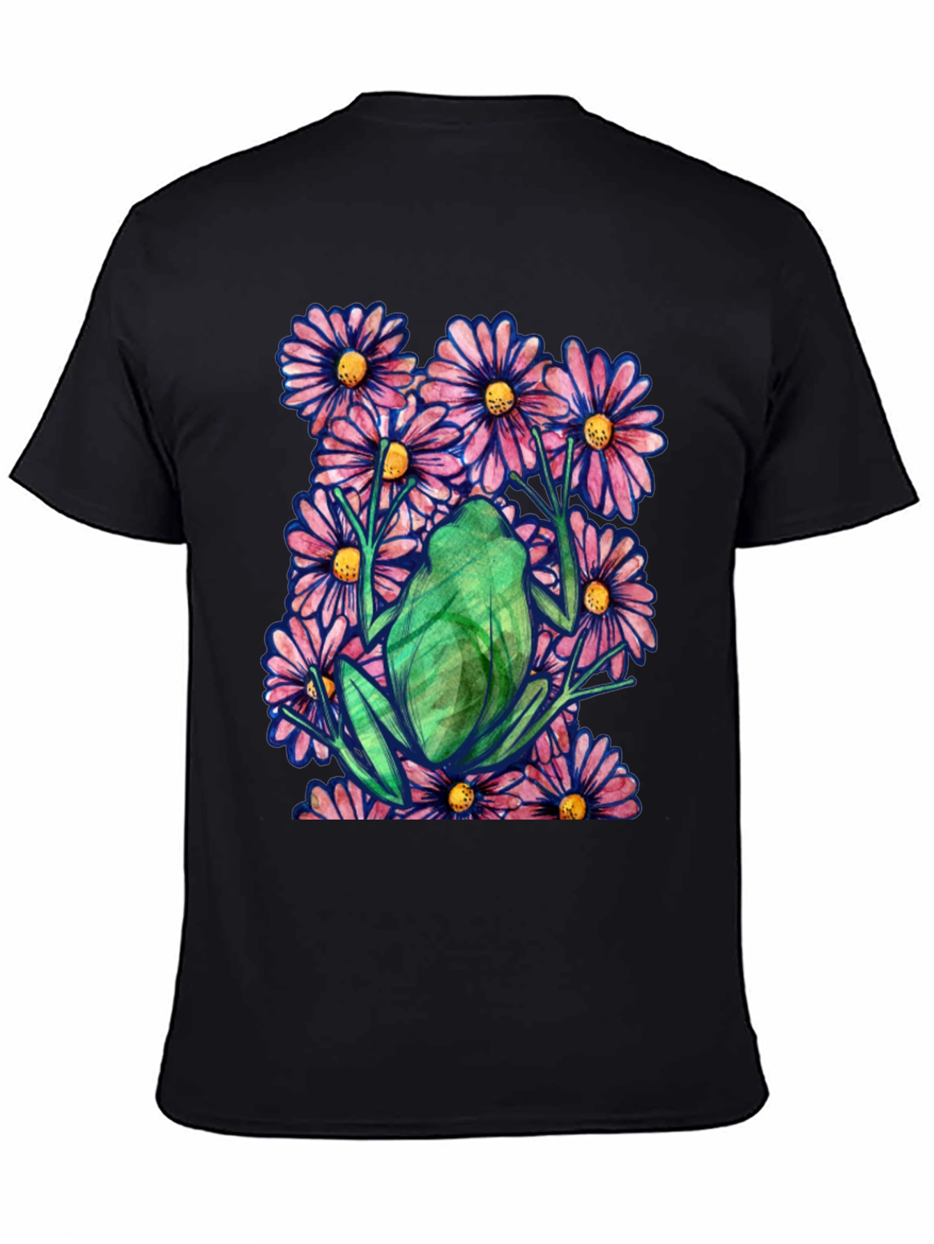 Frog in Flowers Graphic T-Shirt - Nature Lover Tee