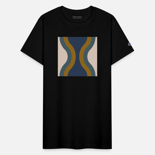 Hourglass Pattern - Blue, Beige, Gold