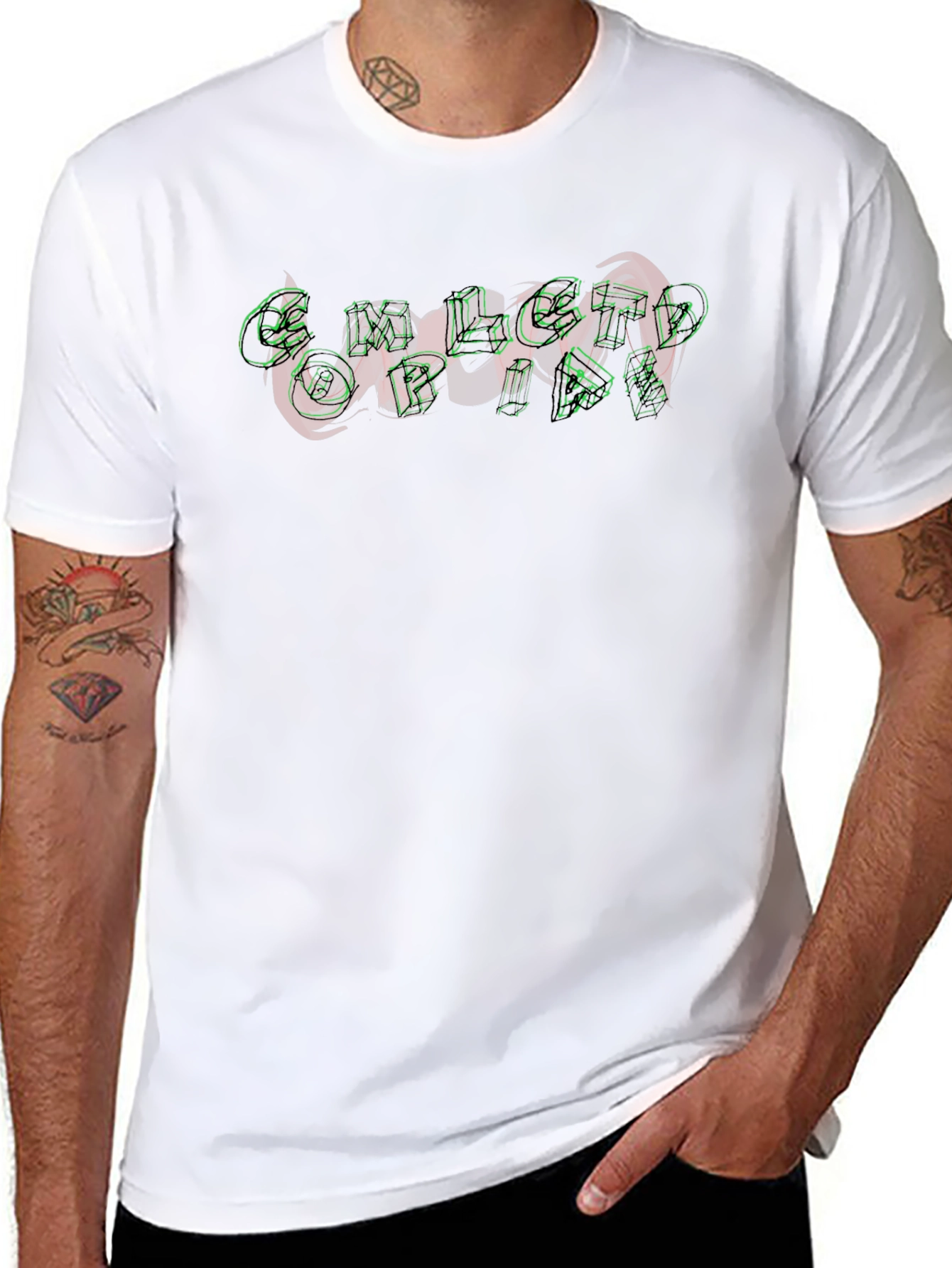 Unique Graphic Print Black T-Shirt