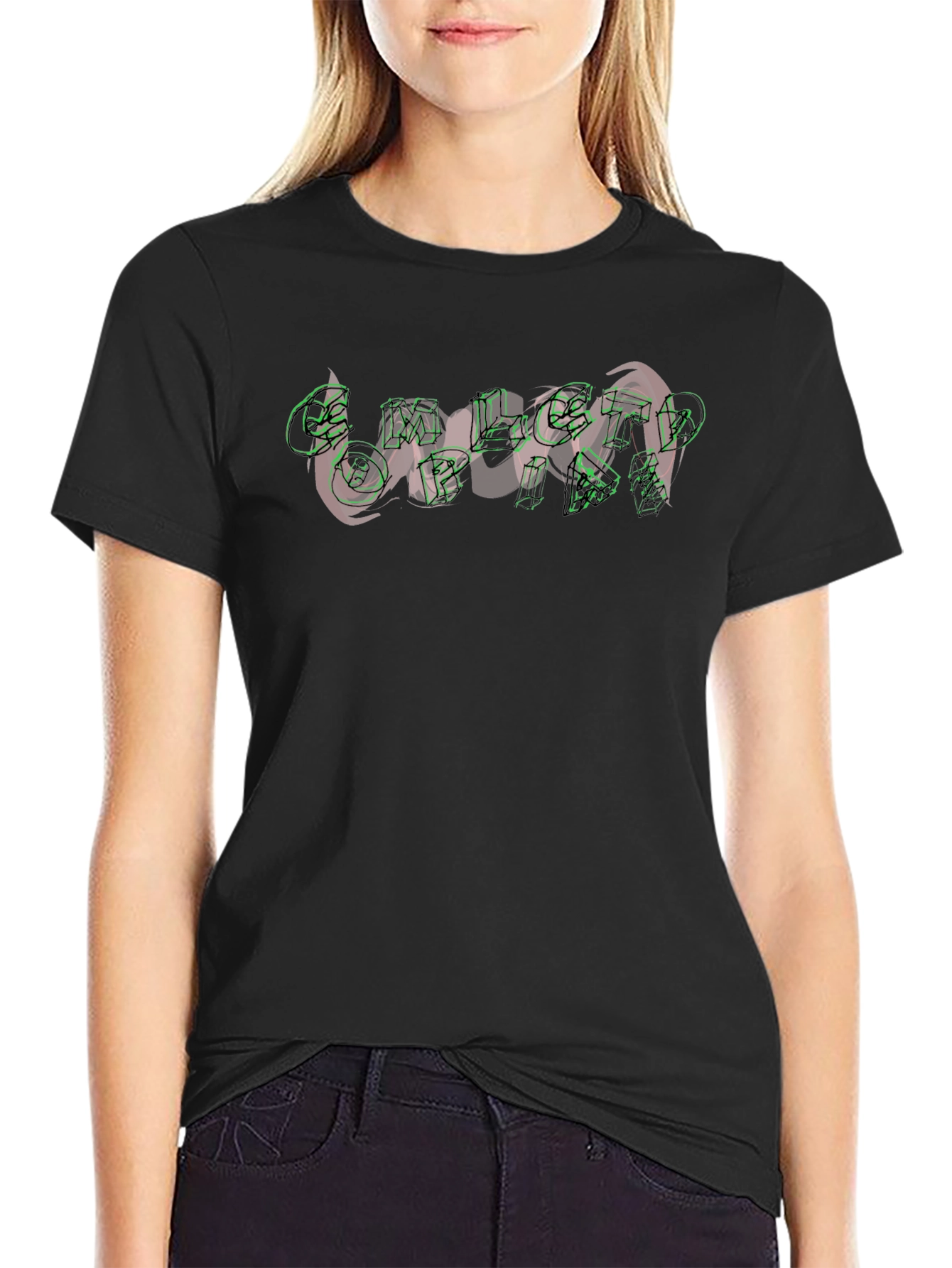 Unique Graphic Print Black T-Shirt