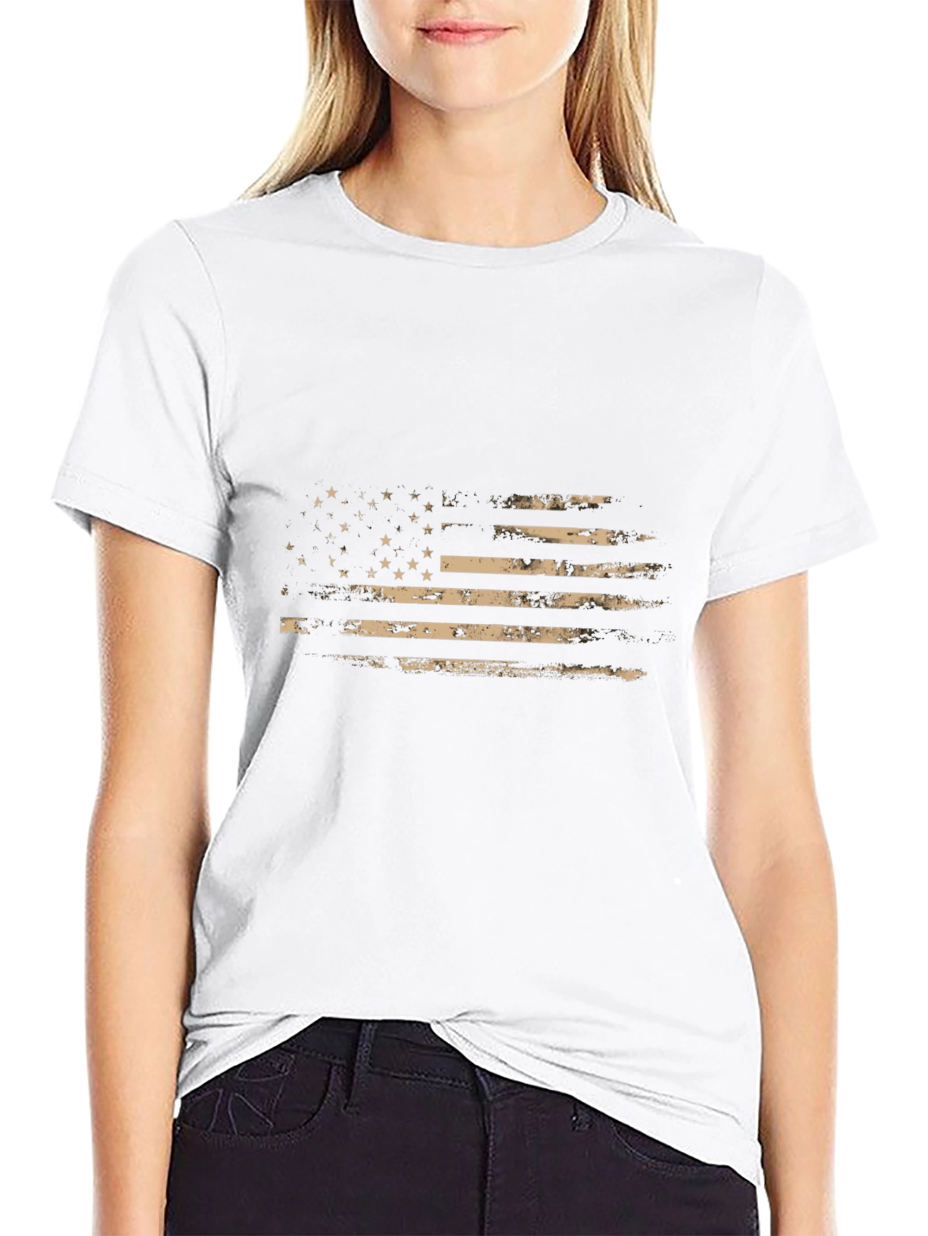 Distressed American Flag Graphic T-Shirt