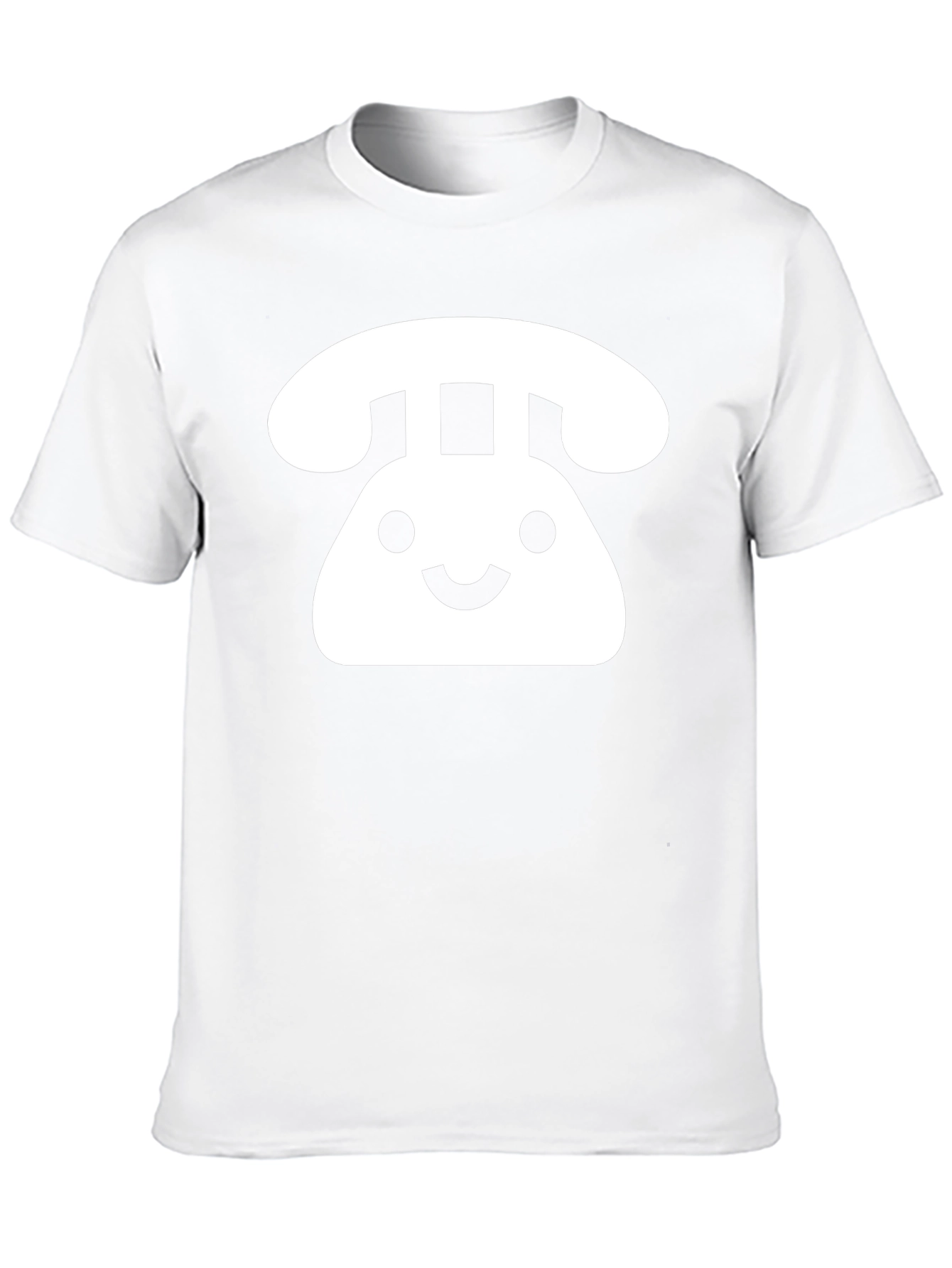 Retro Smiley Phone Graphic T-Shirt - Black