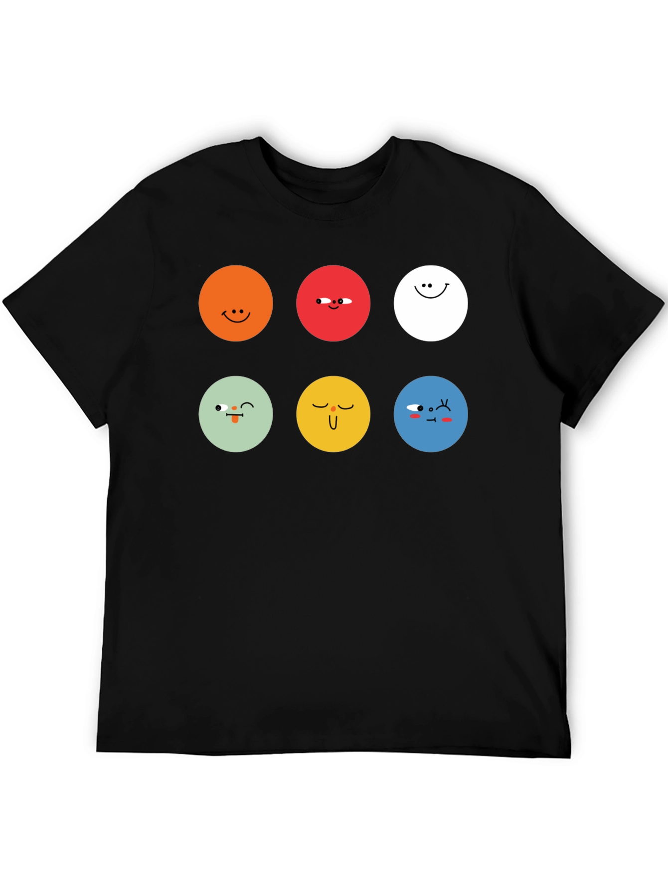 Emoji Faces Graphic Tee - Unisex Black T-Shirt