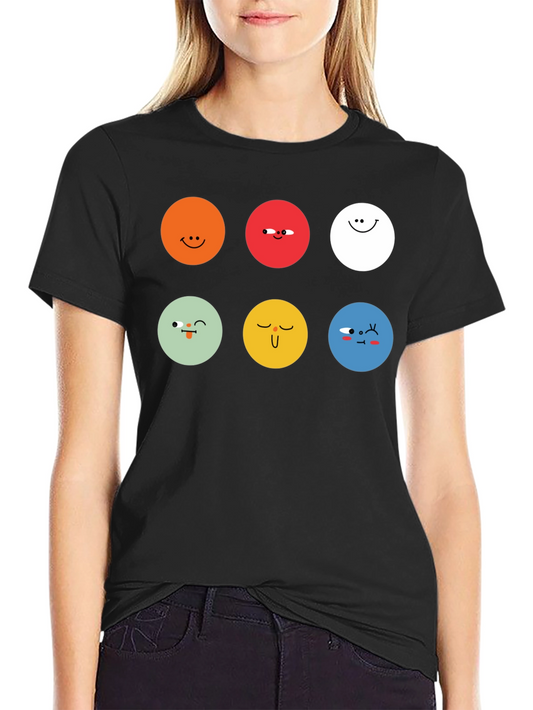 Emoji Faces Graphic Tee - Unisex Black T-Shirt