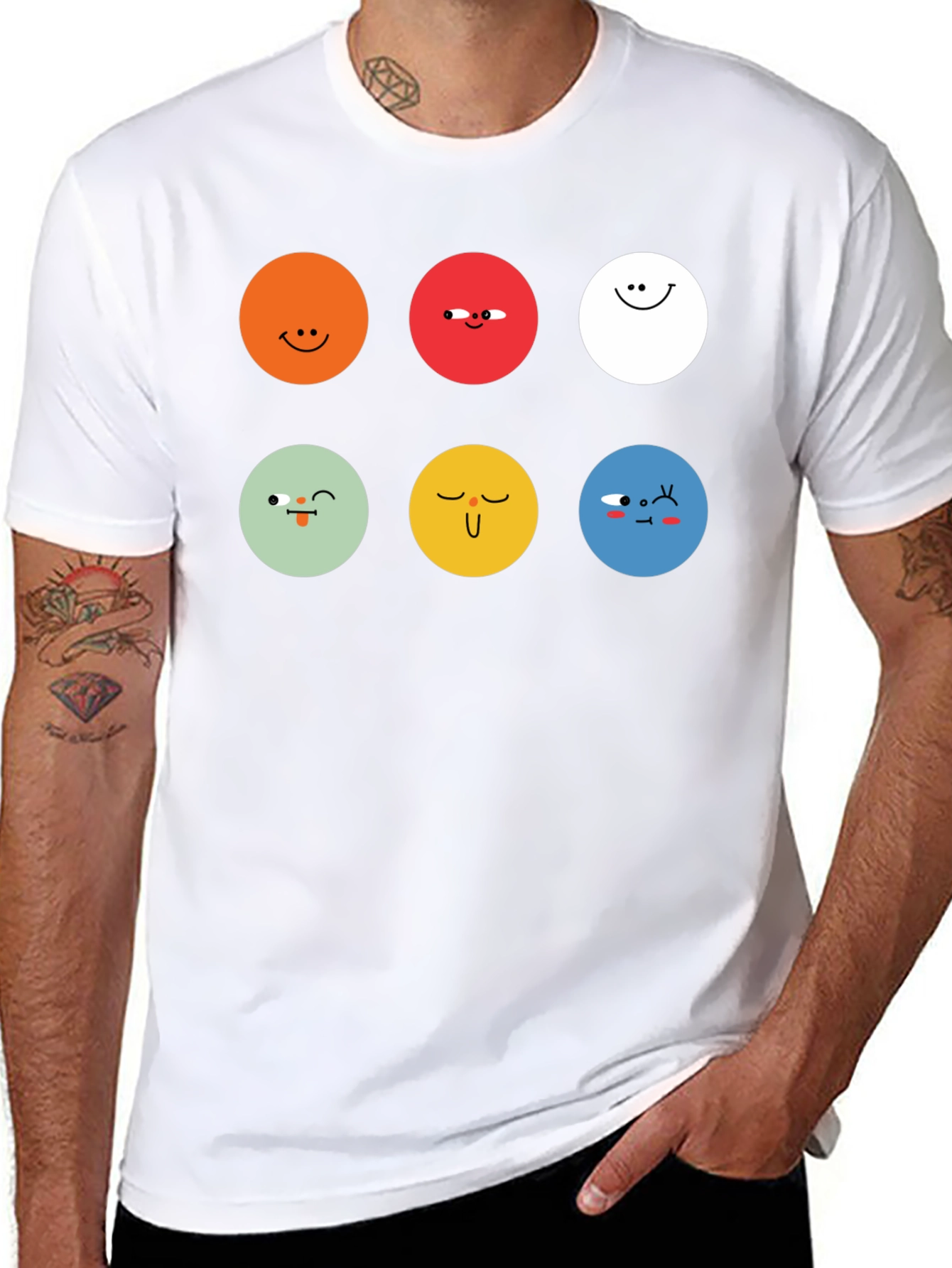 Emoji Faces Graphic Tee - Unisex Black T-Shirt